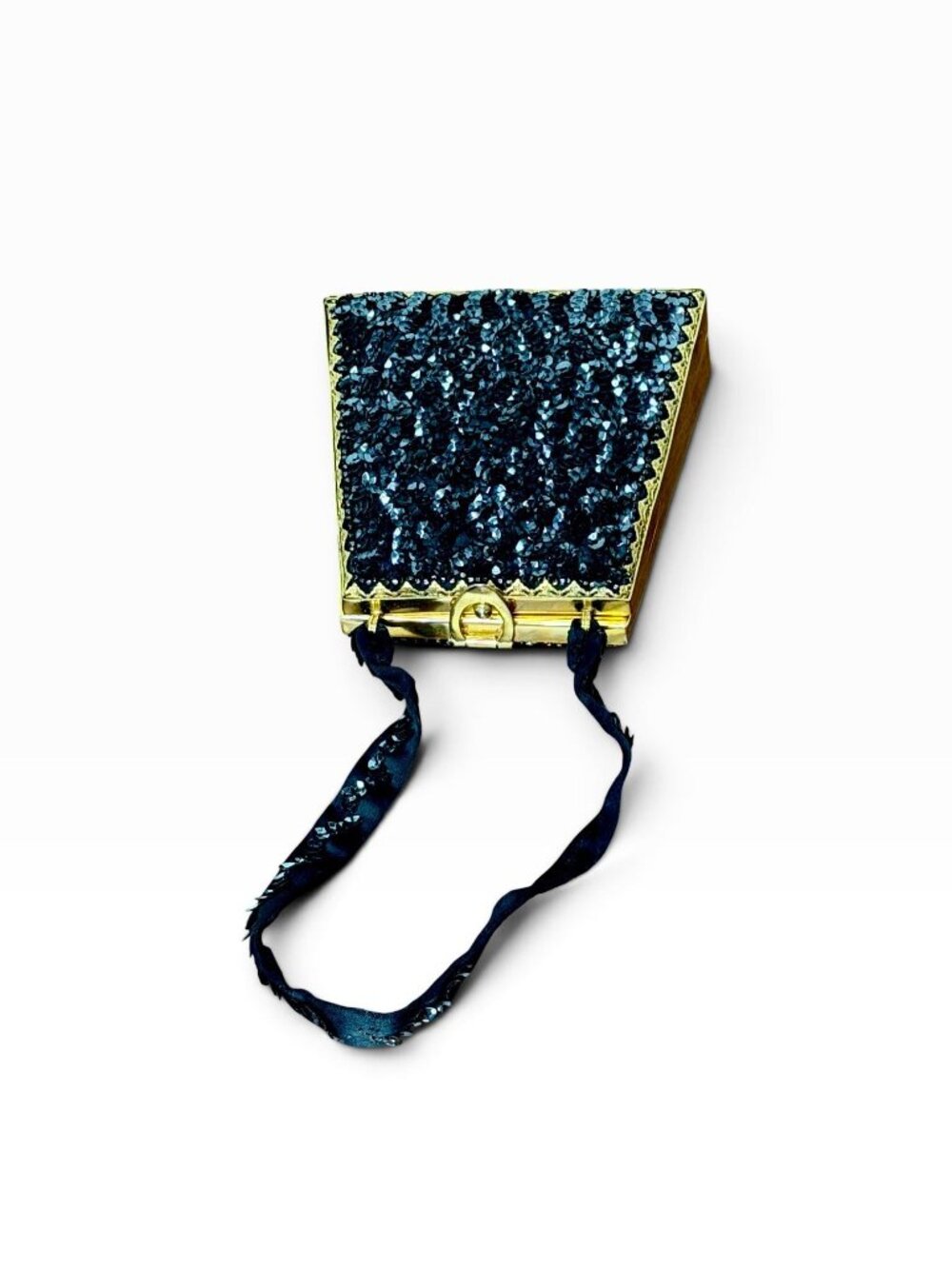 Vintage 1950s trapezoid Minaudiere carryall vanity purse - Picture 2 of 9